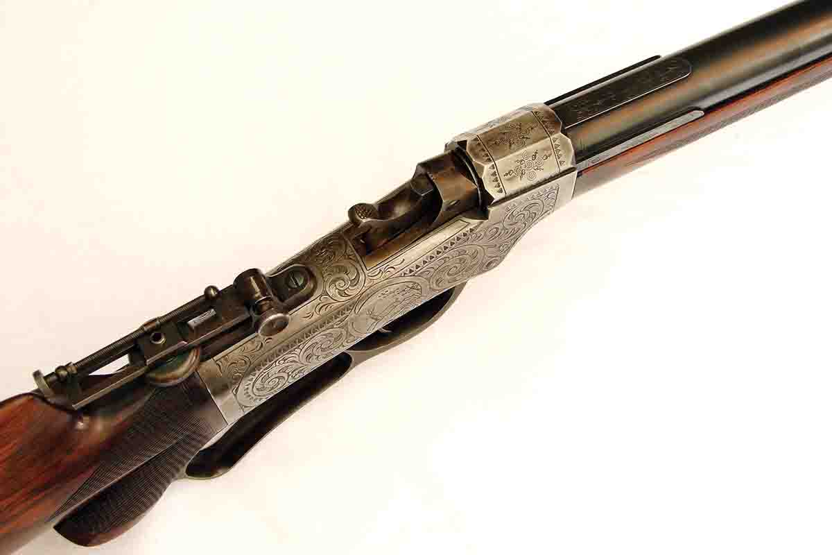 Rigby barrel flats and faceted receiver on the Ballard Rigby.